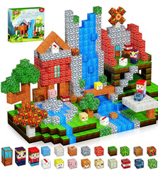 QRPQT Magnetic Blocks forest scene boosts imaginative play and fine motor skills.