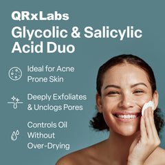 QRxLabs pads closeup texture highlighting gentle exfoliation for smoother skin.