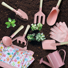 Qtioucp kid-sized gloves protect fingers during garden tasks.