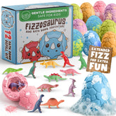 Quack Quack Moo 12-pack dino bath bombs box promotes fun, kid-friendly bath time.