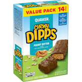 Quaker Chewy Dipps peanut butter bars pack for on-the-go snacking