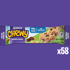 Quaker Chewy Granola Bars 58-count packaging, great for families' lunchboxes.