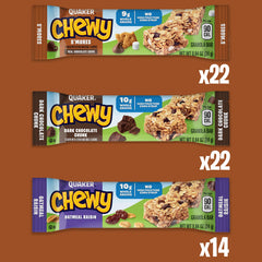 Quaker Chewy Granola Bars Dark Chocolate Chunk bar offers a rich bite after practice.