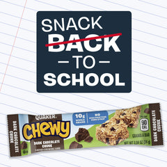 Quaker Chewy Granola Bars Oatmeal Raisin image highlights fruity flavor and wholesome grains