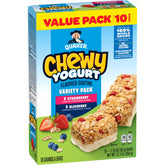 Quaker Chewy Yogurt Bars Variety Pack front view for on-the-go snacking