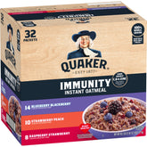 Quaker Immunity Instant Oatmeal box with 32 packets offers a quick and wholesome breakfast.
