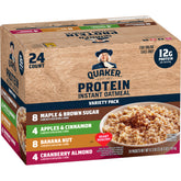 Quaker Protein Oatmeal Cranberry Almond flavor in the variety pack for a wholesome morning