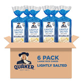 Quaker Large Rice Cakes six-pack front view showing gluten-free, crisp texture