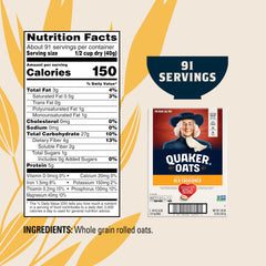 Two Quaker Old Fashioned Oats bags inside the box for pantry storage.