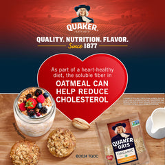 Quaker Oats for overnight oats prep, ideal for busy mornings.