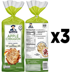 Quaker apple cinnamon rice cakes on plate ready for toppings