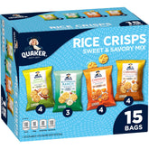 Quaker Rice Crisps caramel flavor closeup for on-the-go snacking