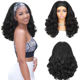 Quantum Love Yaki Curly Headband Wig front view with natural hairline