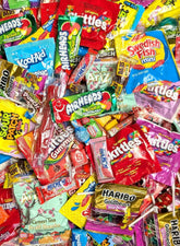 QUEEN JAX Candy Variety Pack box, colorful assortment for celebrations.