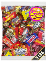 Queen Jax chocolate and candy variety pack in a large bag, ideal for parties.