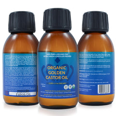 Queen of the Thrones Organic Golden Castor Oil in amber glass protects purity and quality