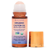 QUEEN OF THE THRONES Organic Castor Oil Roll-On with Rose Quartz, rose quartz roller for soothing skin