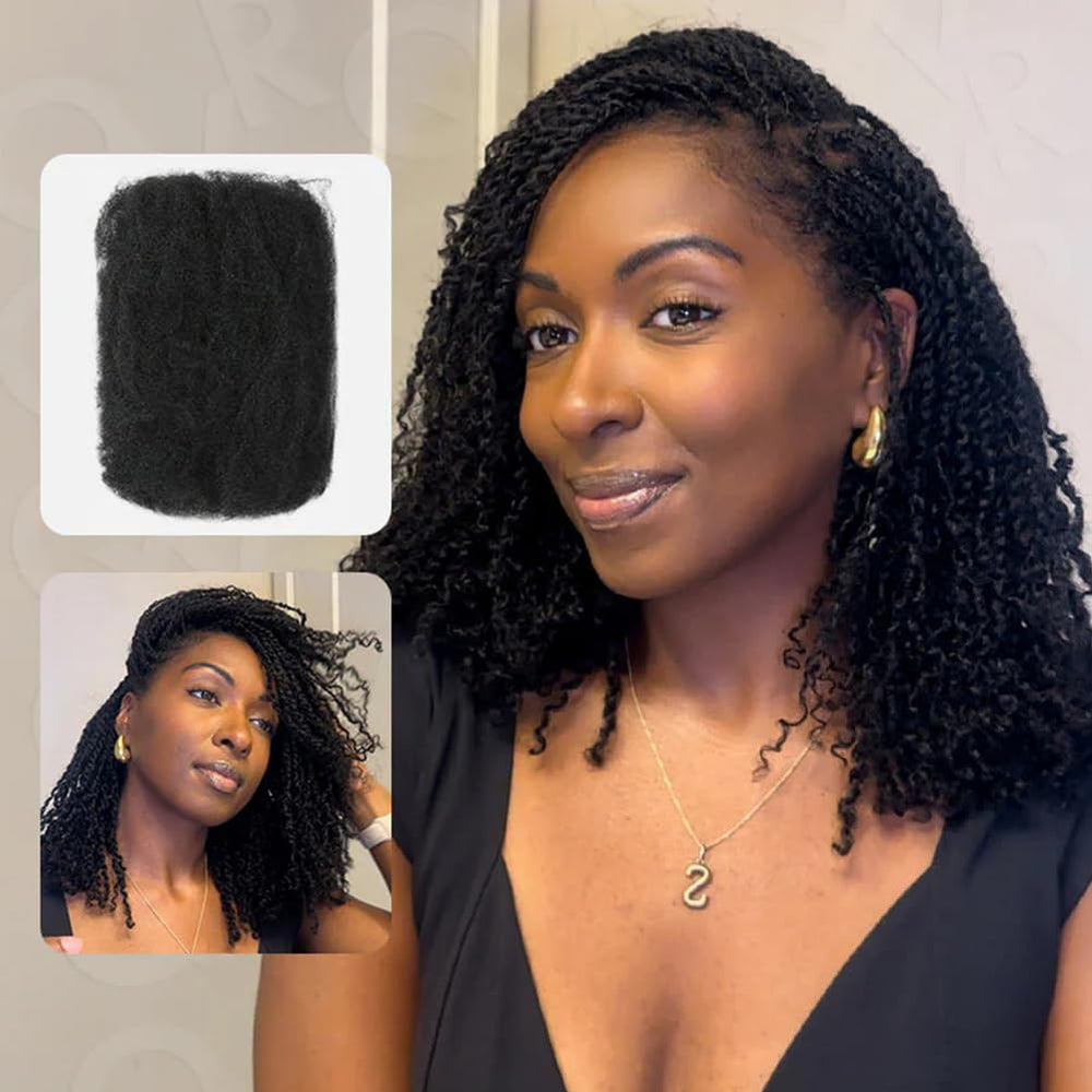 QVR Afro kinky bulk hair close-up texture ideal for natural-looking dreadlocks