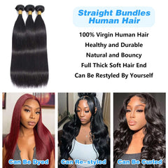 Queenset straight bundles 16inch highlight soft, healthy-looking wefts.