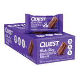 Quest Bake Shop Brownies packaging shown for convenient protein snack on the go.
