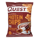 Quest BBQ Protein Chips crisp-bite highlights savory crunch with 19g protein per serving.