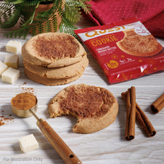 Desk-side Quest Cinnamon Brown Butter cookie ready for a quick snack.