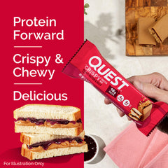 Quest Crispy PB&J bar coating emphasizes sweet-savory finish