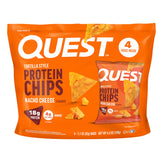 Quest Nacho Cheese tortilla chips boxed for sharing and snacking