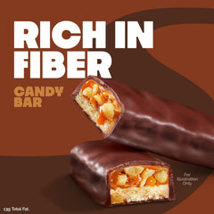 Quest Peanutty Caramel Bar with nuts emphasizes texture for satisfying bite during workouts