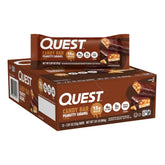 Quest Peanutty Caramel Bar packaging showcasing branding and convenient on-the-go snack
