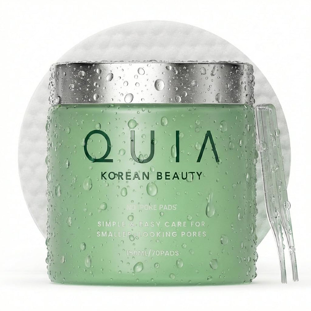 QUIA Beauty Toner Pad embossed side image showing gentle exfoliation for clearer pores
