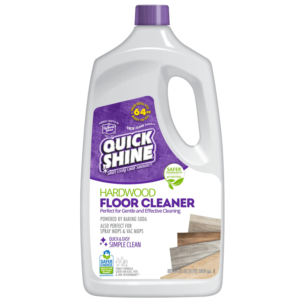 Quick Shine 64oz bottle ready for fast hardwood floor cleaning.