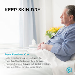 Cross-section of QuickChange wrap absorbent layers for a dry-to-touch feel