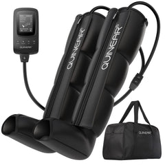 QUINEAR air compression boot front view showing full-leg massaging action and form