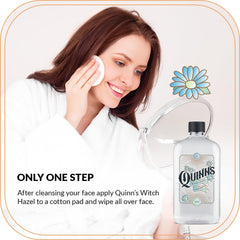 Quinn's Aloe Vera label close-up highlights organic Aloe Vera and natural ingredients.