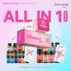 Quit mood D3+K2 and NR1000 ingredients close-up highlighting bone health support.