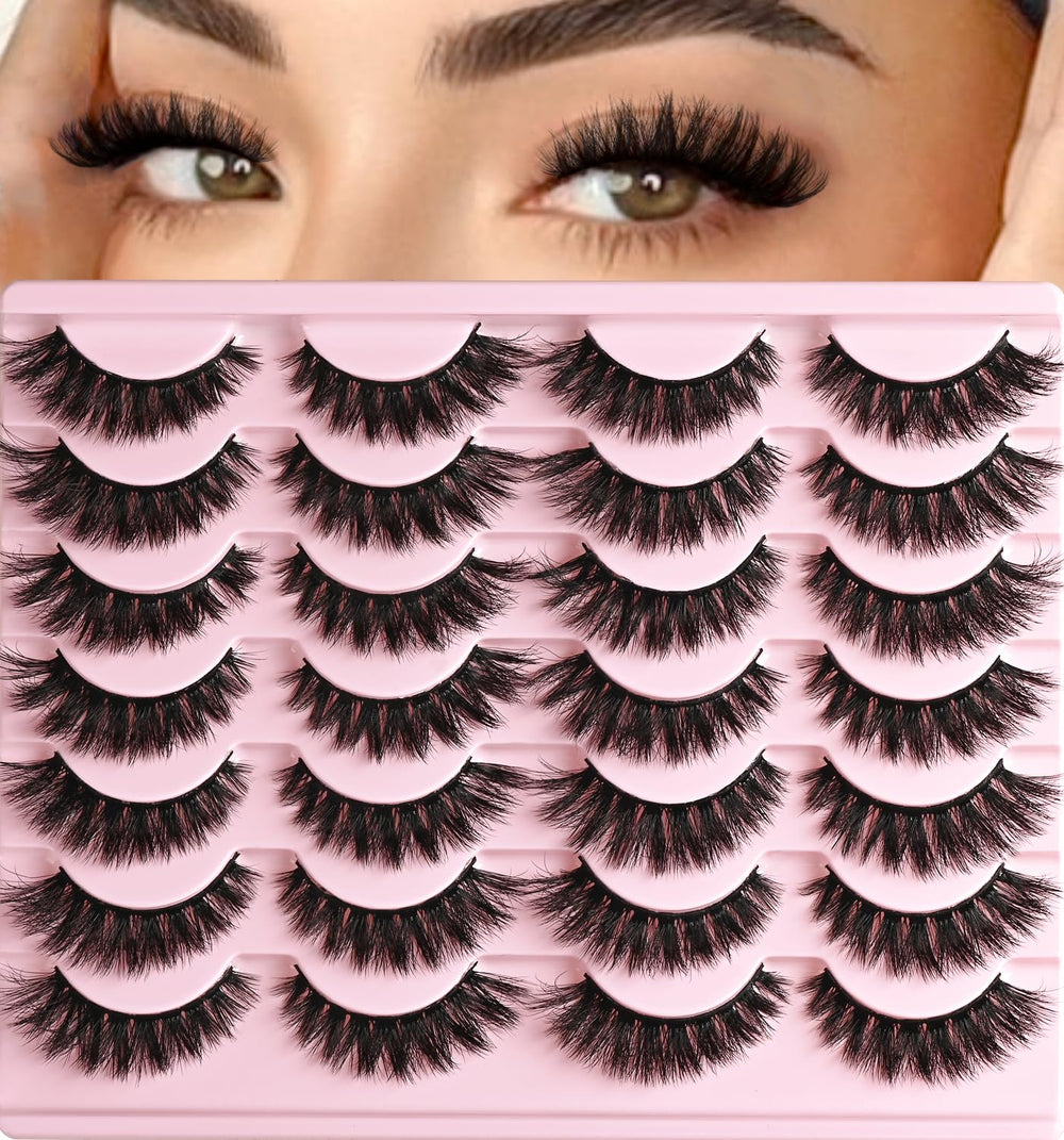 QUNETY lashes wispy cat eye strip 6-13mm with natural lift for everyday elegance