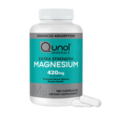 Qunol Magnesium Capsules 420mg bottle demonstrates high absorption for daily mineral support.