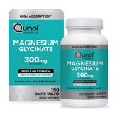 Qunol Magnesium Glycinate bottle with 150 tablets, high absorption formula.