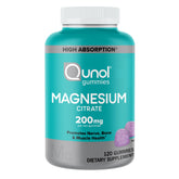 Qunol Magnesium Gummies berry flavor bottle for daily wellness on shelf