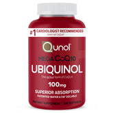 Qunol Mega Ubiquinol bottle front shows superior absorption for daily energy.