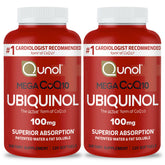 Qunol Mega ubiquinol CoQ10 softgels bottle front view for energy support.
