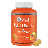 Qunol turmeric-ginger gummies with black pepper for enhanced absorption.