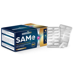 Quorinthiumax SAM-e 500mg bottle shows high-potency capsules for daily mood support.