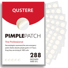 QUSTERE pimple patches compact pack for on-the-go blemish coverage and absorption.
