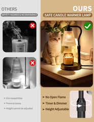 Quzhunoo dimmable warmer lamp provides three brightness levels for mood settings.