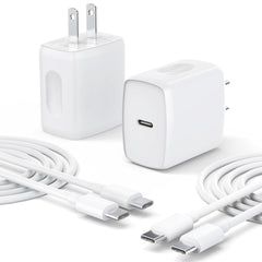 QUZUDN 25W USB-C charger front view powers devices quickly and safely.