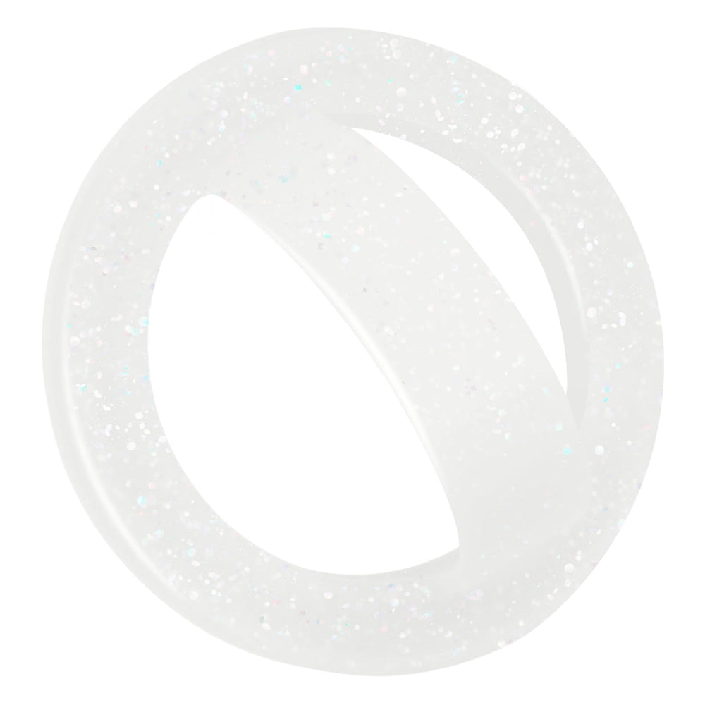 QxbBox Sparkle White magnetic ring grip on iPhone with MagSafe compatibility