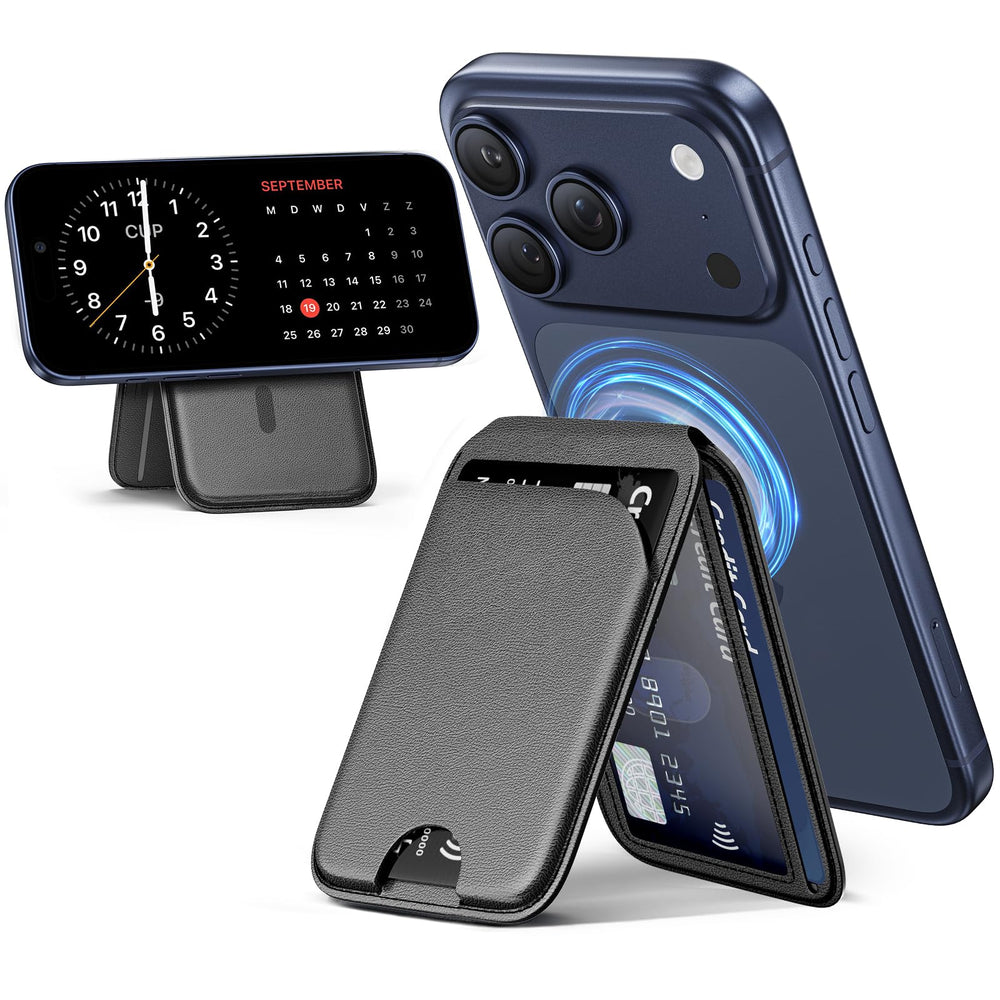 QYQBOON Mag-Safe Wallet demonstrates strong adsorption on iPhone for secure use