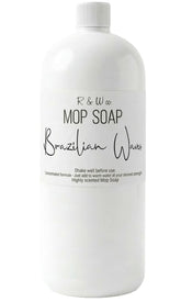 R&W Co. Brazilian Waves bottle pour with tropical aroma while cleaning floors.